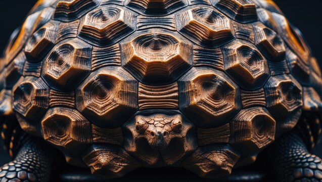 Detailed view of tortoise shell surface with geometric scales