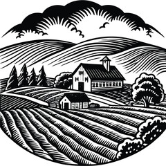 landscape with a house