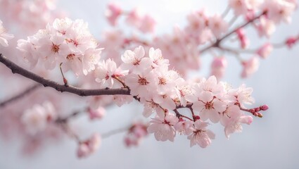 Obraz premium Beautiful cherry blossom twig during spring in Japan