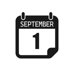 Vector icon page day calendar - 1 September month