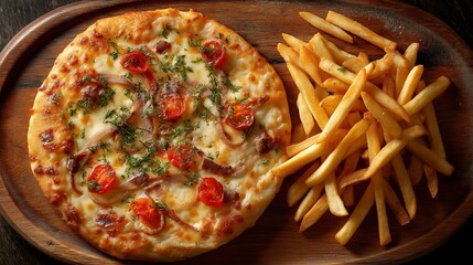 Cheesy Pizza and Crispy Fries, The Perfect Combo for an Irresistible Meal