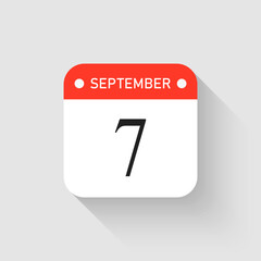 Vector icon page day calendar - 7 September month
