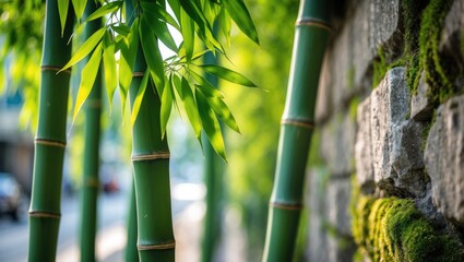 Obraz premium Background with a bamboo theme
