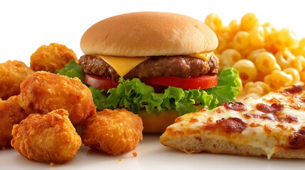 Fast Food, Burger, Full Focus, A Classic Combo in High Definition