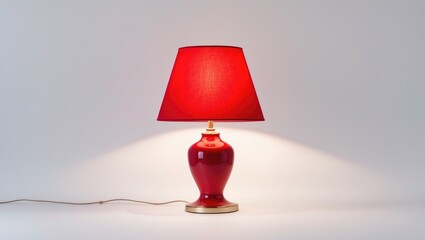 White background with black decorative red table lamp
