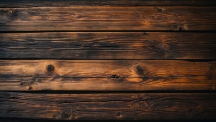 Obraz premium Rustic-style banner featuring old wooden surface and charred wood texture