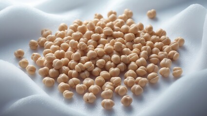 Isolated boiled chickpeas served in a dish against white backdrop