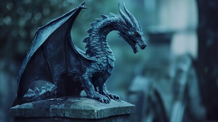 Fototapeta premium Dark Dragon Sculpture