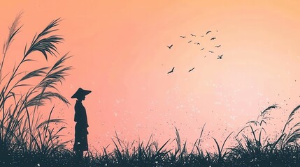 happy labour day, beautiful greeting card background or template banner with chinese theme. vector design illustration illustration , no logos, no brands