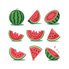 Watermelon Slices: A vibrant array of fresh, juicy watermelon slices, a refreshing emblem of summer.