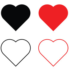  Set of love symbols isolated on transparent background.