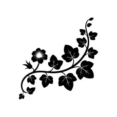 Floral Silhouette: A detailed, elegant floral silhouette graces the frame, showcasing intricate leaves and delicate blossoms, evoking a sense of timeless beauty and refined design.