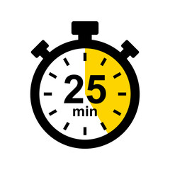 Stopwatch icon. 25 min timer