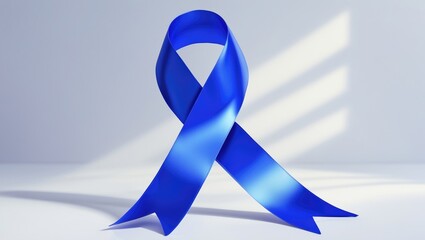 Symbolic Blue Ribbon Highlighting Colorectal, Juvenile Arthritis, and Tuberous Sclerosis Awareness