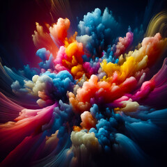 Colorful Smoke Abstract Swirls - Vibrant Wisps & Plumes Composition
