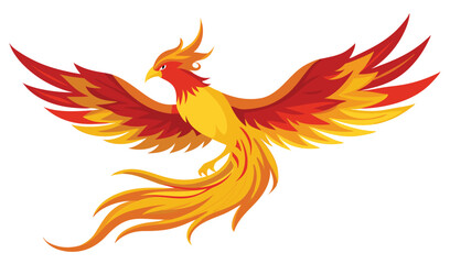 Obraz premium Majestic Phoenix Fawkes Aflame in Flight