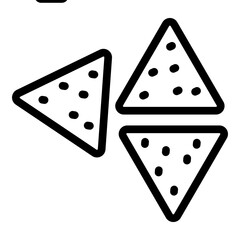 Tortilla Chips Vector Line Icon Design