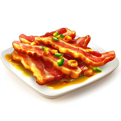 Clipart of Bacon clipart, Decorate for Processed Foods shop, isolated on white background