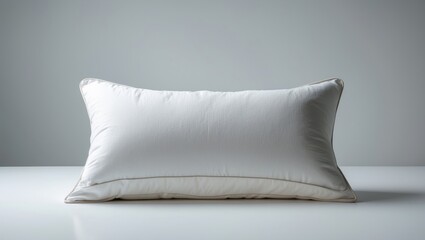White background featuring a single soft pillow from above