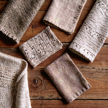 Sustainable Fabric Swatches: Recycled Cotton and Hemp Textures