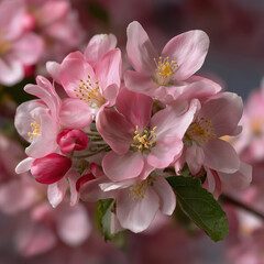 Cherry blossoms bloom in spring, showcasing nature's vibrant beauty