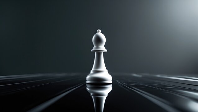 Acrylic artwork featuring a king and pawn reflection with background and space for text