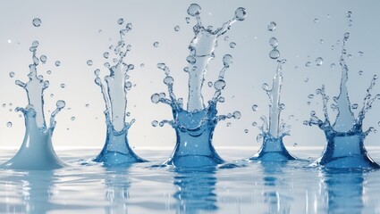 Isolated water splash images with white background