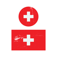 Obraz premium Textured Switzerland Flag Set Vector Design.