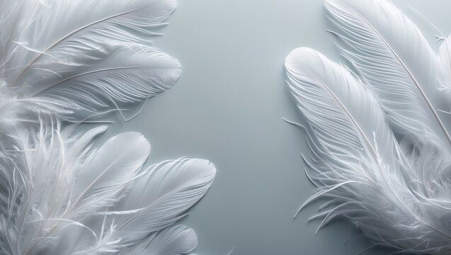 Pure white feather with intricate details and airy appearance