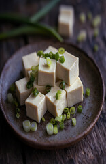 Organic Tofu Isolated on White