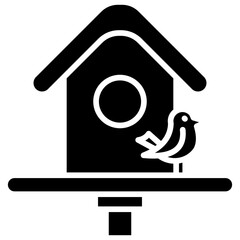 Bird House glyph icon