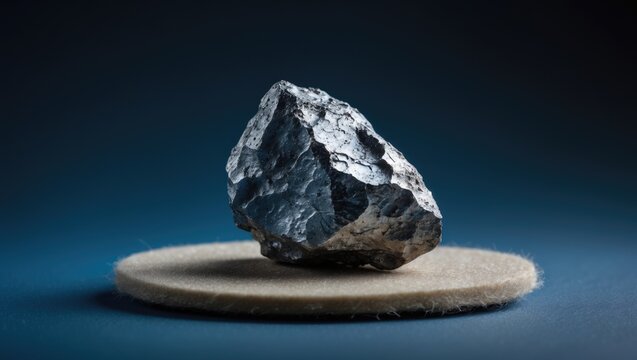 Close-up of a 1.5 cm metallic meteorite that fell in 1774