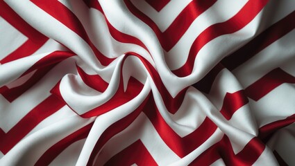 White textile featuring a red zigzag design