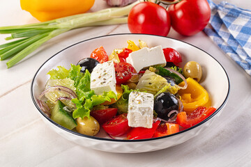 Greek salad with feta cheese