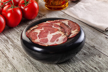 Italian Cured pork neck slices