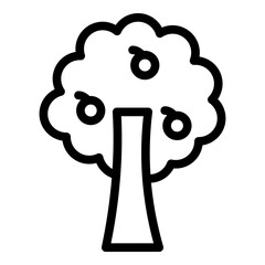 Fruit Tree Vector Line Icon Design