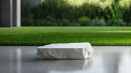 White stone podium outdoor