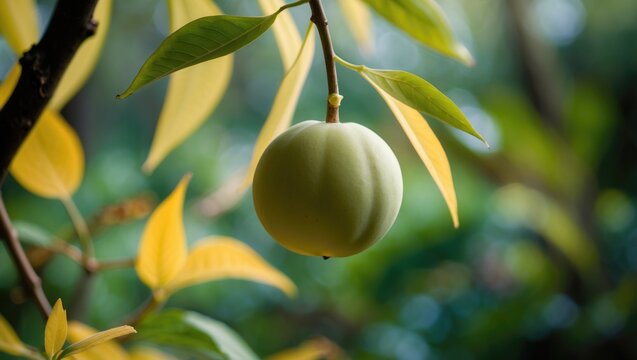 Spherical plant propagule forming at leaf junctions, featured in organic Asian dishes