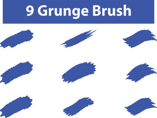 Obraz premium Set of grunge blue paint, ink brush strokes. brush collection isolated on white background.