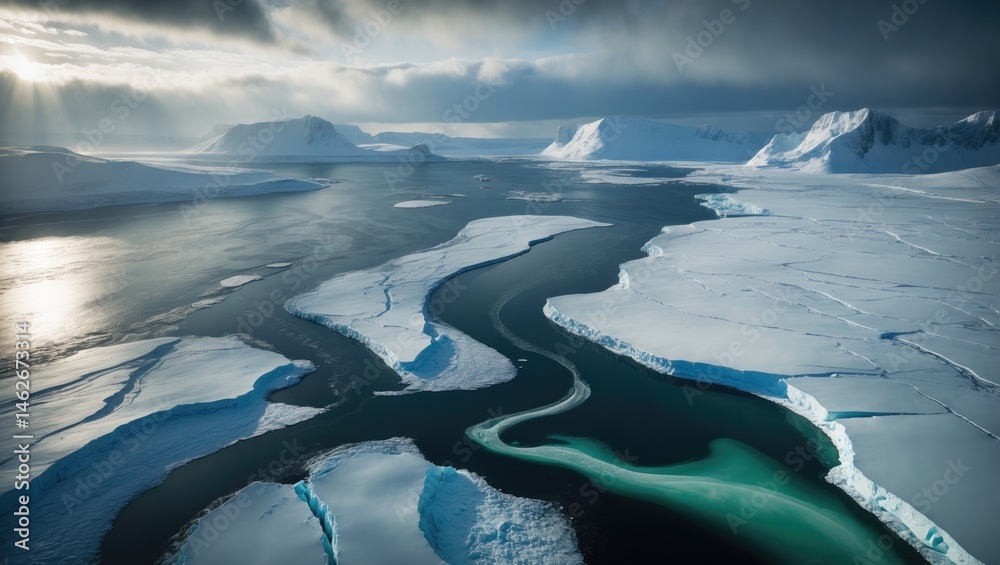 Poster b44's swift disintegration: a massive iceberg's one-month end in arctic landscape