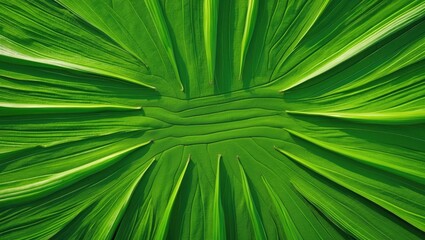Obraz premium Close-up of healthy banana leaf texture highlighting lush green and freshness