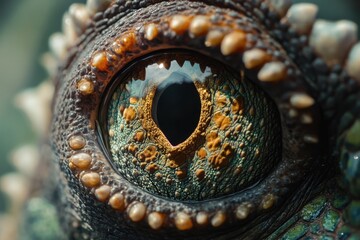 Close-up of an alligator eye