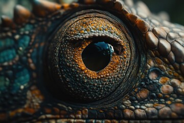 "Giant lizard eye close-up"