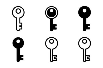 Collection of security key vector icon illustration