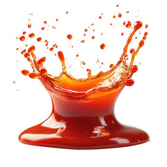 red sauce splash isolated on transparent background