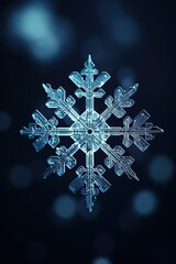 Glittering ice crystal snowflake