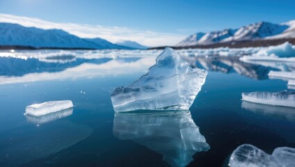 Frozen shard creating a reflective mirror effect