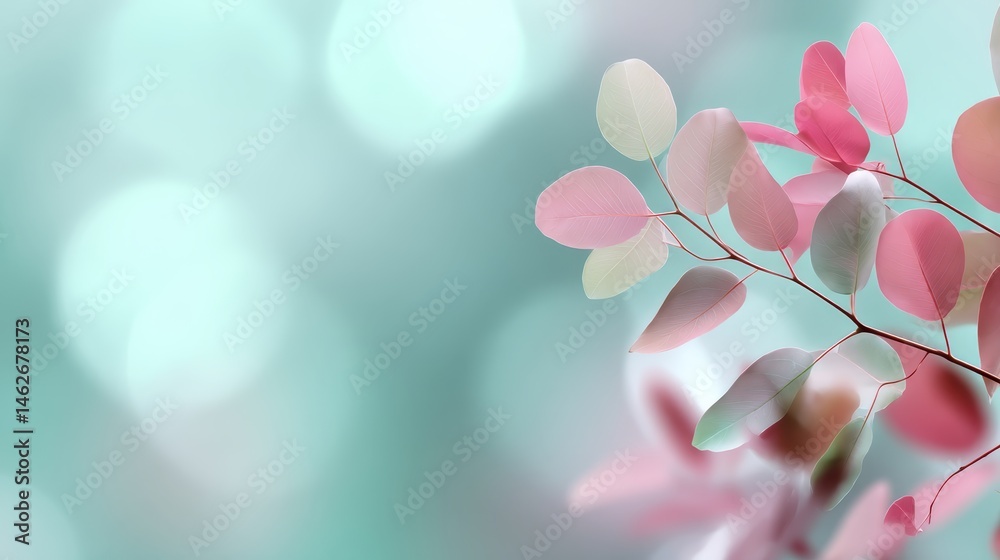 Leinwandbilder delicate pastel sunlight filters through dreamy foliage, casting an ethereal glow with vibrant bokeh
