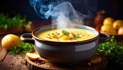 potato soup in a bowl