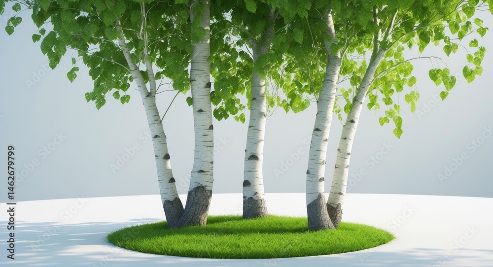 Poster isolated tree on a plain white surface
